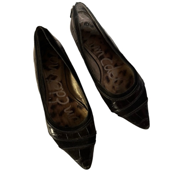 SAME EDELMAN CROCODILE ZIPPER FLATS 6.5 - Picture 6 of 6